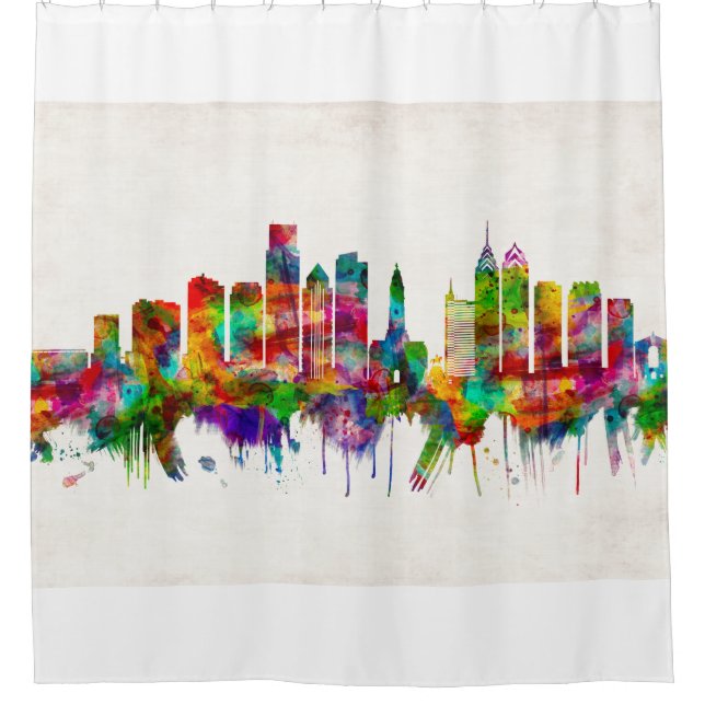 Philadelphia Pennsylvania Skyline Shower Curtain (Front)