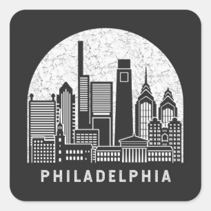 Philadelphia Pennsylvania Skyline Square Sticker