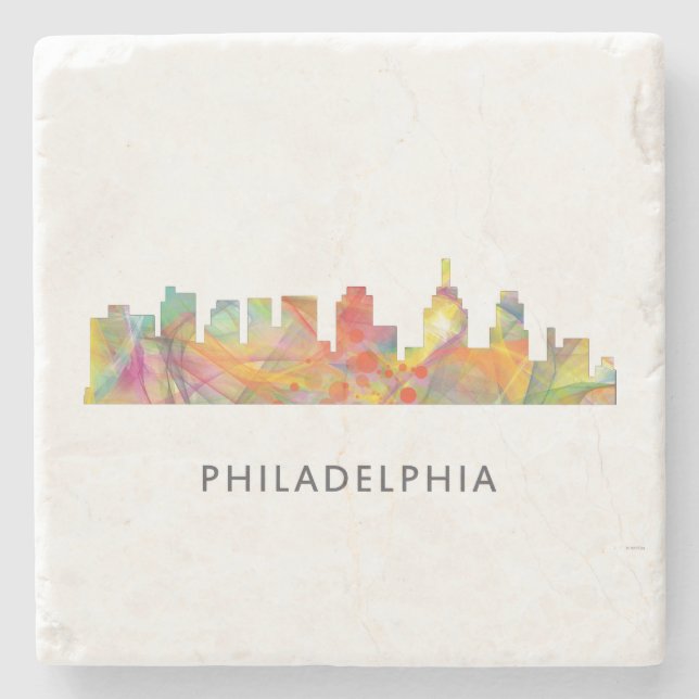 PHILADELPHIA PENNSYLVANIA SKYLINE WB1  - STONE COASTER (Front)