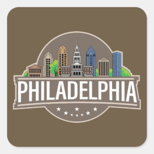 Philadelphia Pennsylvania Square Sticker