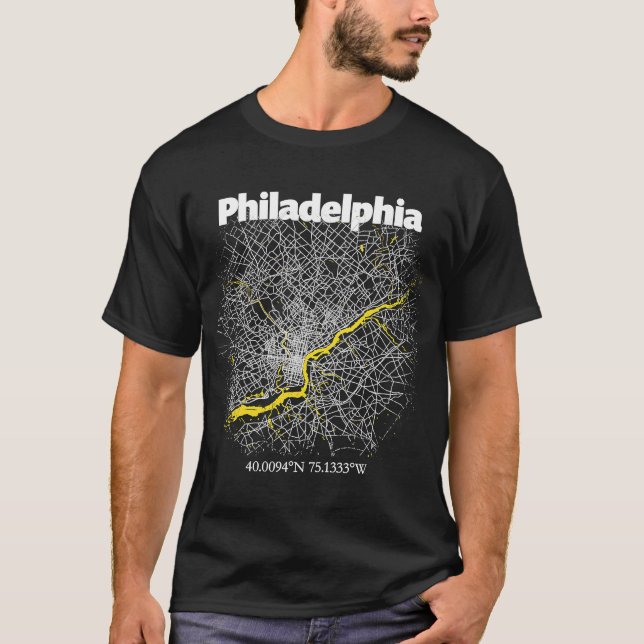 Philadelphia Pennsylvania Street Map Hometown Prid T-Shirt (Front)