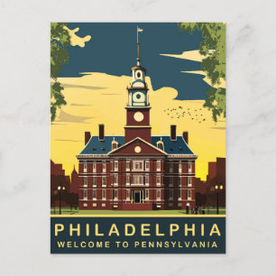 Philadelphia, Pennsylvania, Travel Postcard
