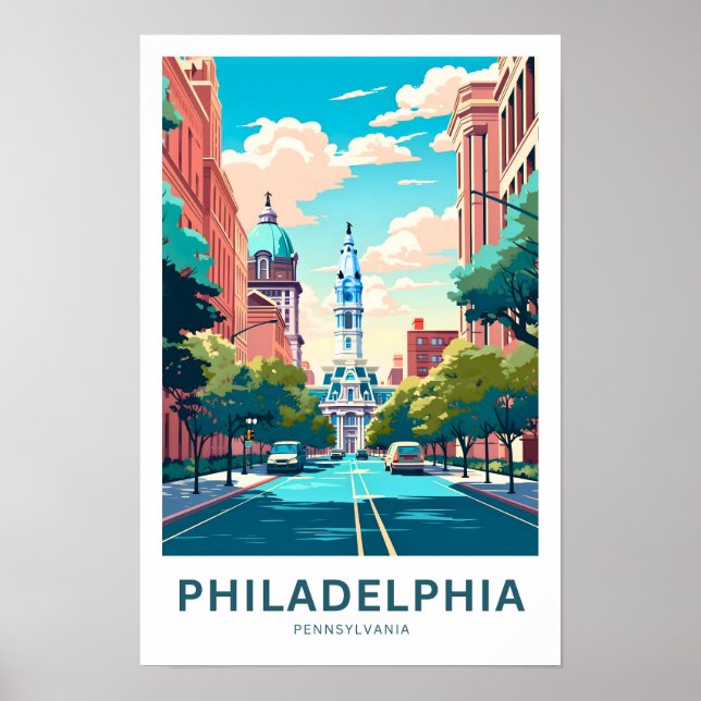 Philadelphia Pennsylvania Travel Print (Front)
