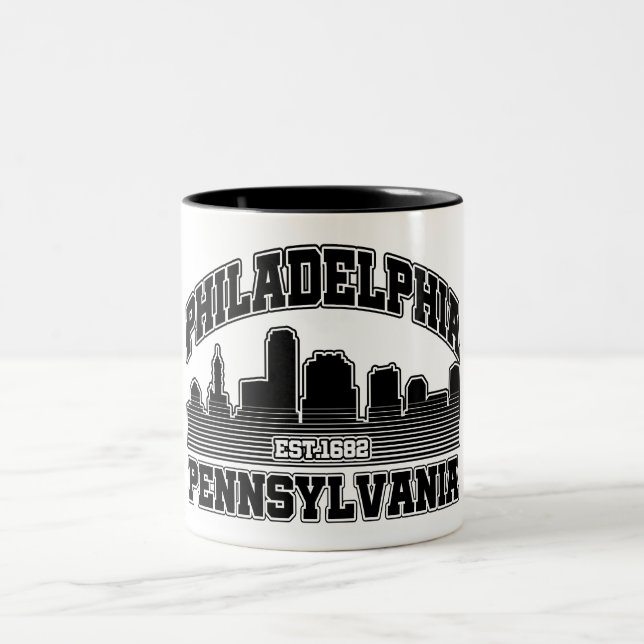 Philadelphia,Pennsylvania Two-Tone Coffee Mug (Center)
