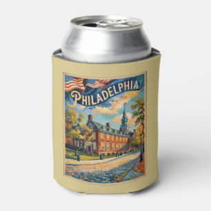 Philadelphia Pennsylvania US Retro Van Gogh Travel Can Cooler