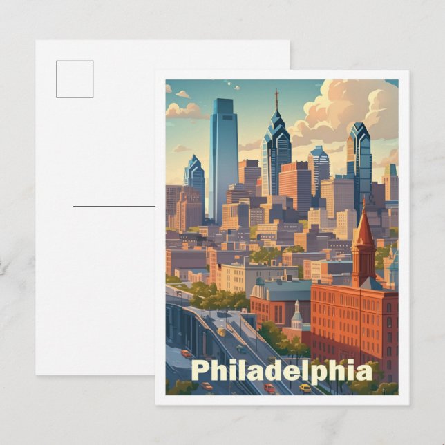 Philadelphia Pennsylvania USA Art Vintage Travel Postcard (Front/Back)