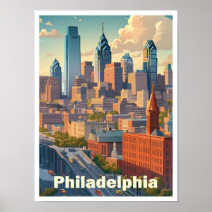 Philadelphia Pennsylvania USA Art Vintage Travel Poster