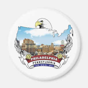 Philadelphia, Pennsylvania USA Bald Eagle Magnet