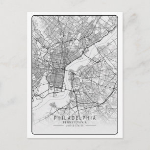 Philadelphia Pennsylvania USA Travel City Map Postcard