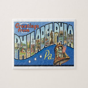Philadelphia Pennsylvania Vintage Travel Jigsaw Puzzle