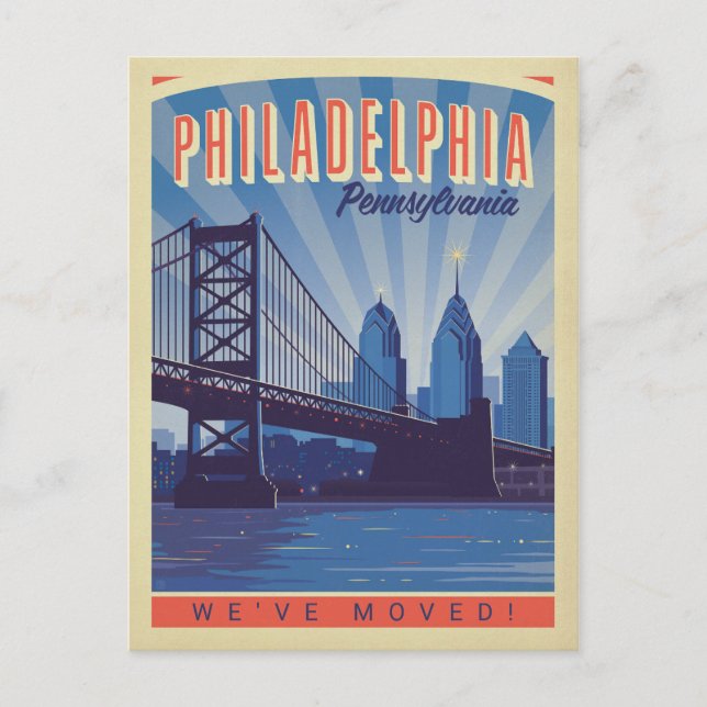 Philadelphia, Pennsylvania | We've Moved Invitation Postcard (Front)
