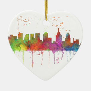 PHILADELPHIA PENNSYLVANNIA SKYLINE CERAMIC TREE DECORATION