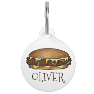 Philadelphia Philly PA Cheese Steak Sandwich Food Pet Tag