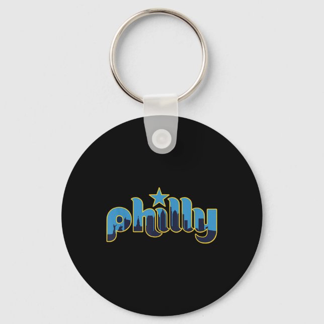 Philadelphia Philly - Throwback Design - Clic  Key Ring (Front)
