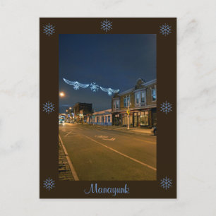 Philadelphia Postcard-Main Street Manayunk-Holiday Holiday Postcard