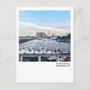 Philadelphia Postcard-Penn's Landing Swan Boats Postcard