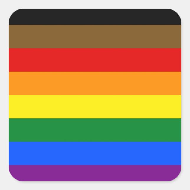 Philadelphia Pride Flag LGBT rainbow gay symbol Square Sticker (Front)