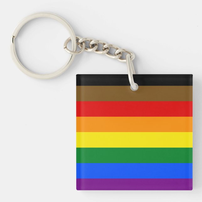 Philadelphia Pride Flag LGBTQ Key Ring (Front)