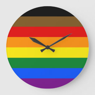 Philadelphia Pride Flag LGBTQ Large Clock