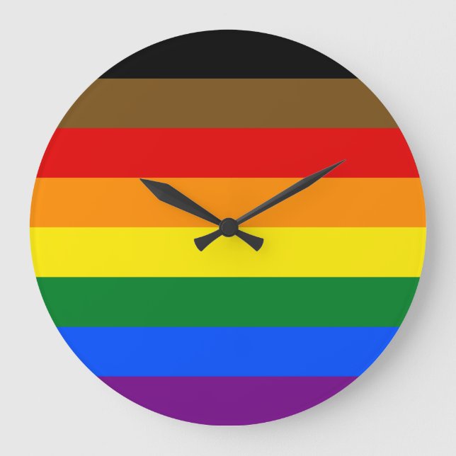 Philadelphia Pride Flag LGBTQ Large Clock (Front)