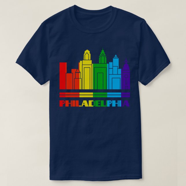 Philadelphia Pride  Philadelphia LGBT Gift LGBTQ S T-Shirt (Design Front)