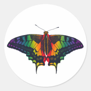 Philadelphia Rainbow Pride Flag Swallowtail Classic Round Sticker