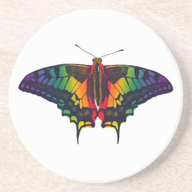 Philadelphia Rainbow Pride Flag Swallowtail  Coaster (Front)