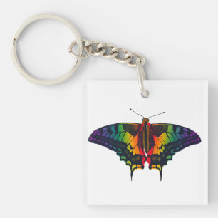 Philadelphia Rainbow Pride Flag Swallowtail Key Ring