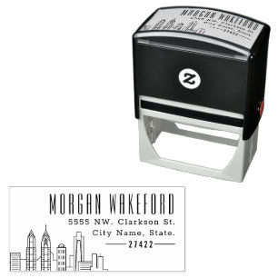 Philadelphia Resident   Modern Deco Skyline  Self-inking Stamp