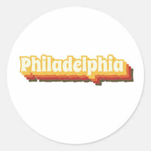 Philadelphia Retro Vintage Text Classic Round Sticker