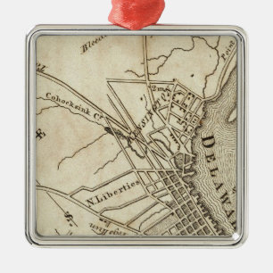 Philadelphia Road Map Metal Tree Decoration