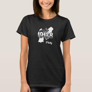 Philadelphia Silhouette with Zip Code 19138 and Li T-Shirt