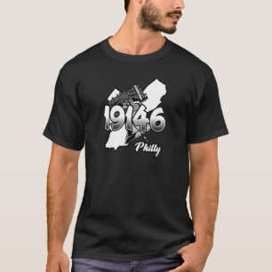Philadelphia Silhouette with Zip Code 19146 and Li T-Shirt