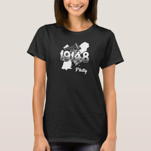 Philadelphia Silhouette with Zip Code 19148 and Li T-Shirt