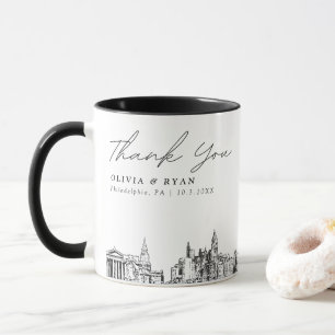 Philadelphia Simple Custom Wedding Coffee Mug