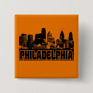 Philadelphia Skyline 15 Cm Square Badge