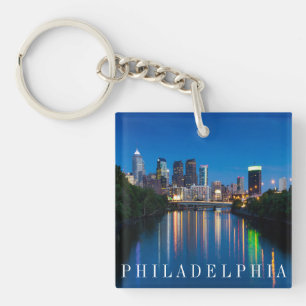 Philadelphia Skyline at Night Souvenir Key Chain