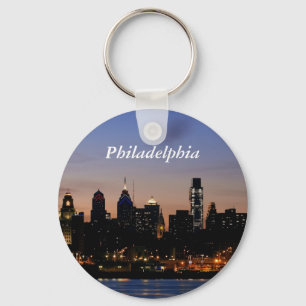 Philadelphia Skyline at Twilight Key Ring