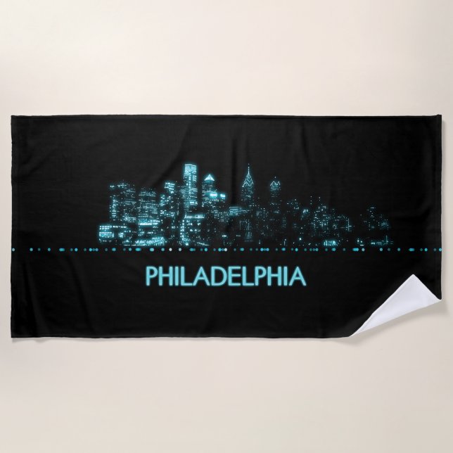 Philadelphia Skyline Beach Towel (Front)