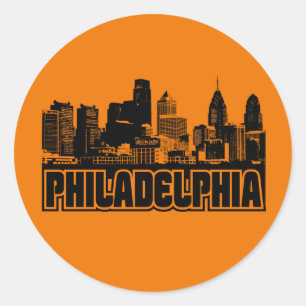Philadelphia Skyline Classic Round Sticker