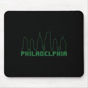 Philadelphia Skyline Downtown Cityscape Brotherly Mouse Mat