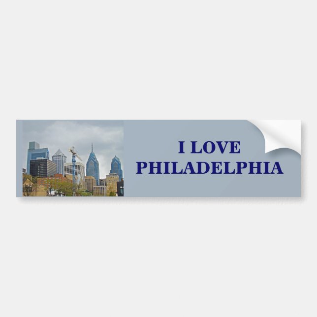 Philadelphia Skyline from the River Walk Bumper Sticker (Front)