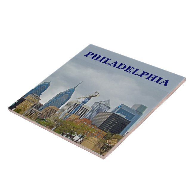Philadelphia Skyline from the River Walk Tile (Side)