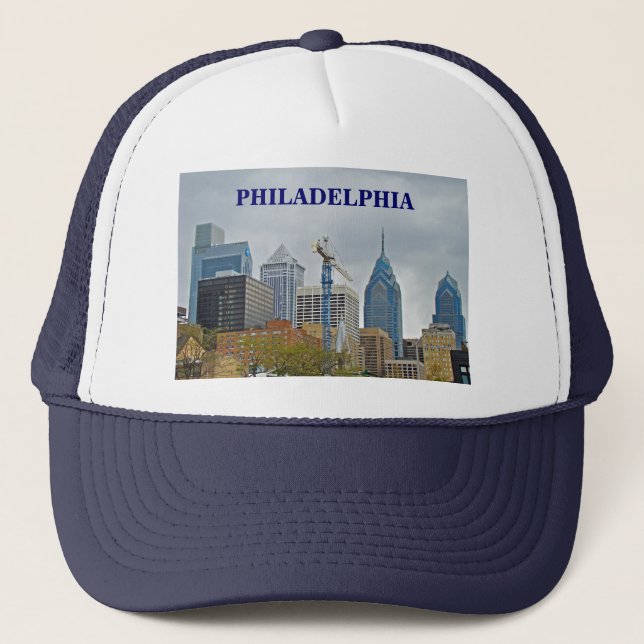 Philadelphia Skyline from the River Walk Trucker Hat (Front)