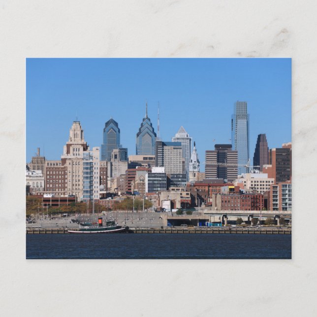 Philadelphia Skyline, Medium View Postcard (Front)