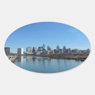 Philadelphia Skyline Oval Sticker