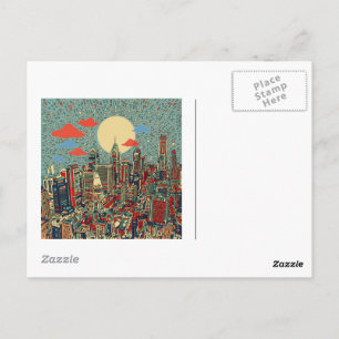 philadelphia skyline postcard