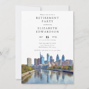 Philadelphia Skyline Retirement Party Invitation