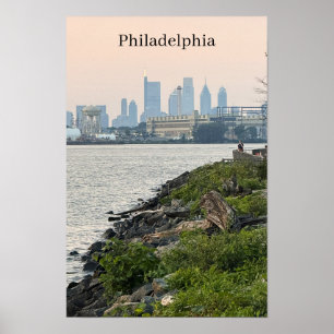 Philadelphia Skyline Riverside View Poster