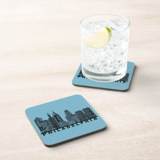 Philadelphia Skyline Silhouette  Coaster